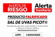 Alerta SSM sobre la falsificación del producto Sal de Uvas Picot