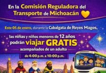 Gobierno de Morelia celebra la magia de Reyes con transporte gratuito para la niñez