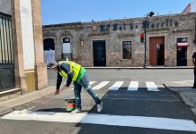 Inicia Sedum balizamiento integral de la Avenida Francisco I. Madero, en el Centro Histórico